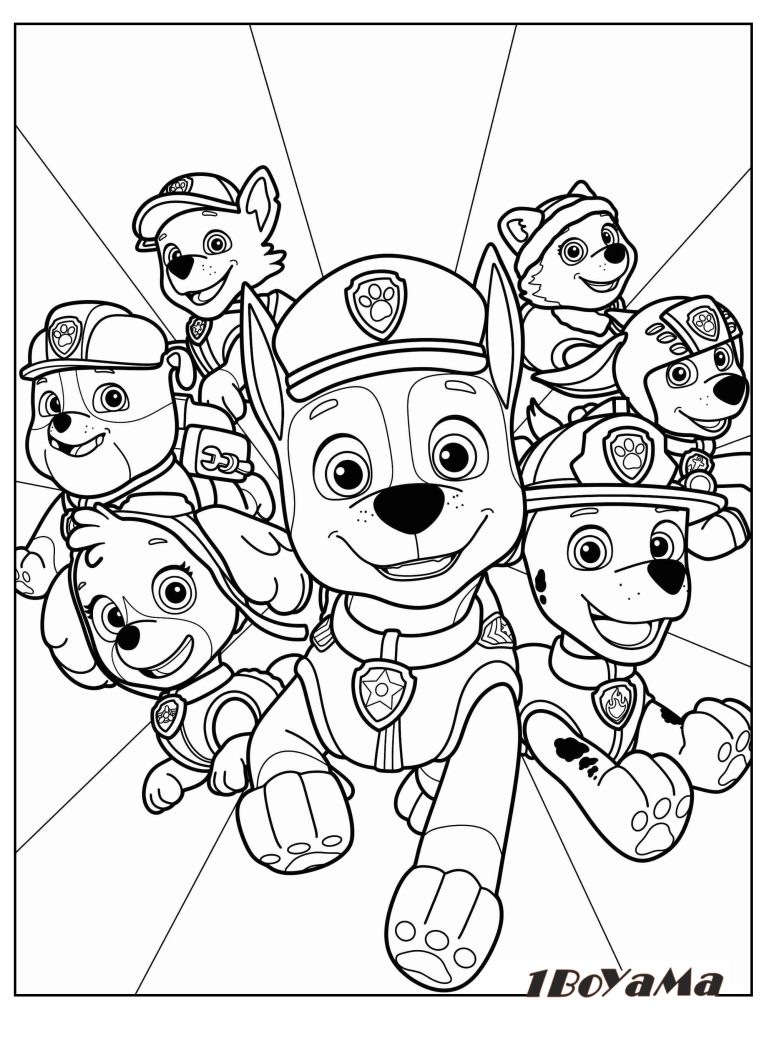 Paw Patrol Boyama Sayfası. Yazdırmak İçin 24 Boyama Aktivitesi